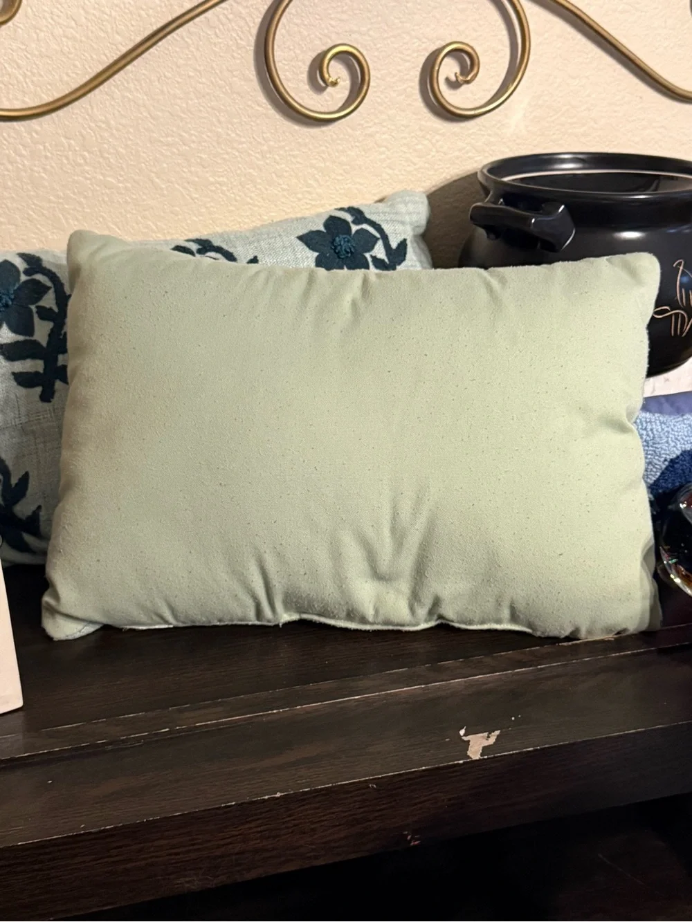 Set of 2 Sage Green Embroidered Floral Throw Pillows | Cottagecore Farmhouse